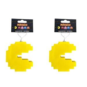 Pac Man Decoupage Collectible Christmas Tree Ornament Retro Pixel New Lot of 2